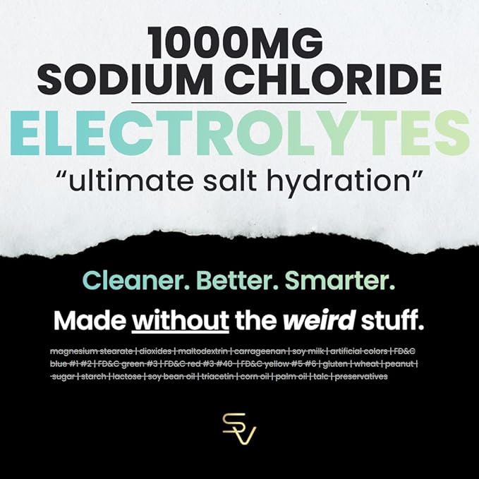 Smarter Electrolyte Capsules – Salt Pills with 1000mg Sodium, 500mg Potassium, 70mg Magnesium – Keto/Fasting & Workout Hydration Support – Zero Sugar – 30 Servings