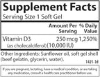 Carlson - Vitamin D3, 10000 IU (250 mcg), Vitamin D Supplements, Bone & Immune Support, Vitamin D3 Softgels, Heart Health, Gluten Free Vitamin D Capsules, 120 Softgels
