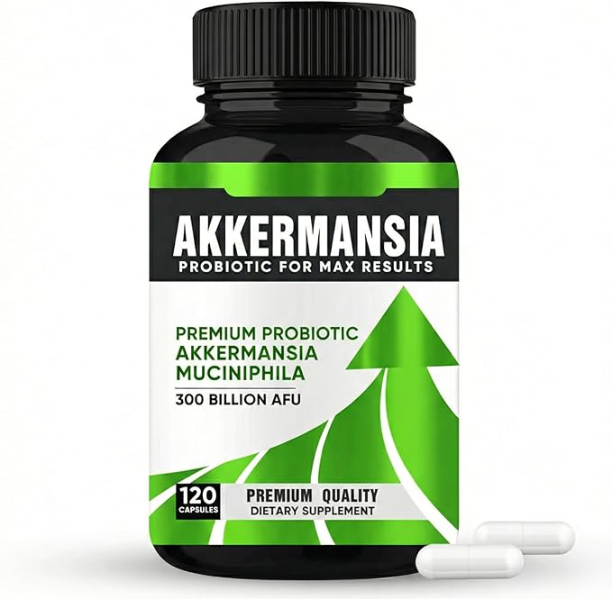 Akkermansia Probiotic Supplement, (120 Count) Akkermansia Muciniphila, High-Potency Formula for Gut Health & Immune Support, 300 Billion CFU, Vegan