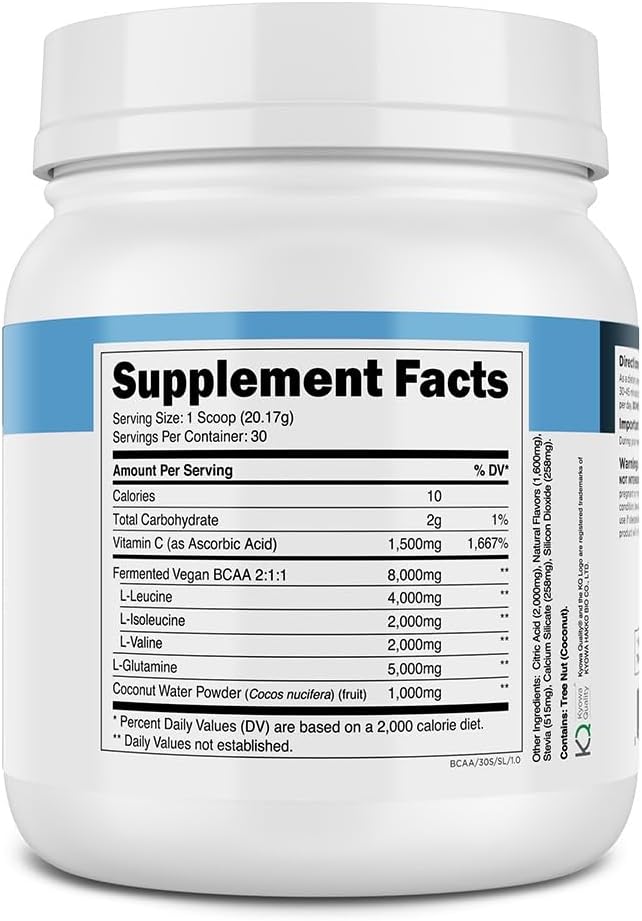 Transparent Labs BCAA Glutamine - 8000 Mg of BCAA Powder with L Glutamine for Post Workout Recovery, Muscle Growth, & Increased Endurance - 30 Servings, Strawberry Lemonade