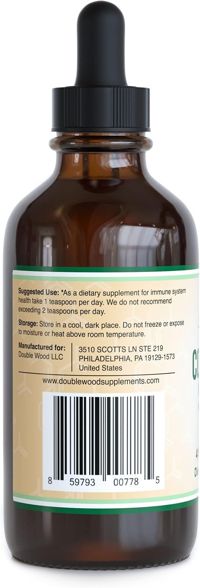 Colloidal Silver Liquid 20 PPM - 4 Fl OZ (Plata Coloidal with Dropper) 99.9% Pure, Gluten Free, Non-GMO by Double Wood Supplements