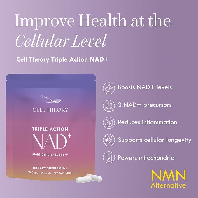 NAD+ Supplement – Triple Action Liposomal NAD+ & NADH Formula for Cellular Energy, Mitochondrial Support, and Longevity, Developed by Dr. Halland, 60 Capsules (30-Day Supply)