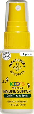 Kids Propolis Throat Spray - Natural Immune Support & Sore Throat Relief - by BEEKEEPER'S NATURALS - Has Antioxidants & Gluten-Free (1.0 oz) Pack of 1 (Kids)