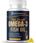 Triple Strength Omega 3 Fish Oil 3750 mg - EPA & DHA - Over 3000mg Omega-3 Fatty Acids - 1350mg EPA + 900mg DHA - Best Essential Fatty Acids, Burpless Fish Oil - 90 Count