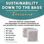 Teeccino Hazelnut Roasted Herbal Tea - Caffeine Free, Prebiotic, 3x More Herbs - 50 Tagless Eco-Friendly Tea Bags