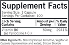 Kirkman Vitamin B-6 50 mg - Hypoallergenic || 100 Vegetarian Capsules || Gluten/Casein Free || Tested for More Than 950 Environmental contaminants.