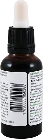2.2% Lugol's Iodine Solution 1 Fl Oz - 30 ml | Pharmaceutical Grade Ingredients | Third-Party Tested | Lugols Solution Made with Iodine and Potassium Iodide | Heiltropfen®