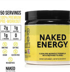 NAKED Energy - Pure Pre Workout Powder for Men and Women, NSF Certified, Vegan, Unflavored, Healthy Pre Workout - No Added Sweeteners, Colors Or Flavors - 50 Servings