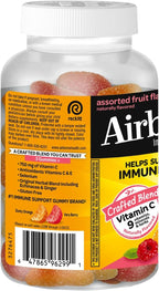 Airborne 750mg Vitamin C Immune Support Supplement Gummies for Adults, Assorted Fruit Flavor, Gluten Free Crafted Blend with Powerful Antioxidants Vitamins A C & E, 63 Gummies (3 Pack)