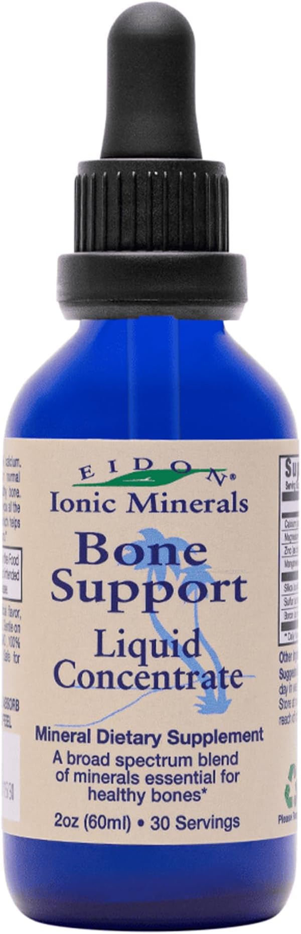 Eidon Mineral Wellness Support Liquid Supplement - Ionic Trace Mineral Drops to add to Water, Calcium, Magnesium, Zinc, Manganese, Silica, Sulfur, Boron, Bioavailable - 2 oz