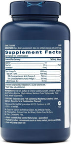 GNC Triple Strength Fish Oil Omega 3 Supplement, 1000mg EPA and DHA, Supports Heart, Brain, Skin, Eye and Joint Health, Burpless, Ultra Concentrated, High Potency, Wild Caught, 120 Softgels