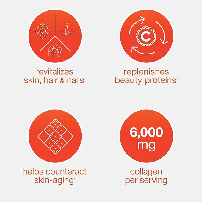 Youtheory Advanced Collagen with Vitamin C - 6,000 mg Hydrolyzed Collagen Peptides & Amino Acids - Hair, Nails, Joints & Bones Support - 120 Tablets (20-Day Supply)*