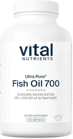 Vital Nutrients Ultra Pure Fish Oil 700 - Supports Heart, Brain, and Joint Health* - Sustainably Sourced High EPA & DHA Omega-3 Fatty Acid - Lemon Flavor - Gluten, Dairy & Soy Free - 120 Softgels