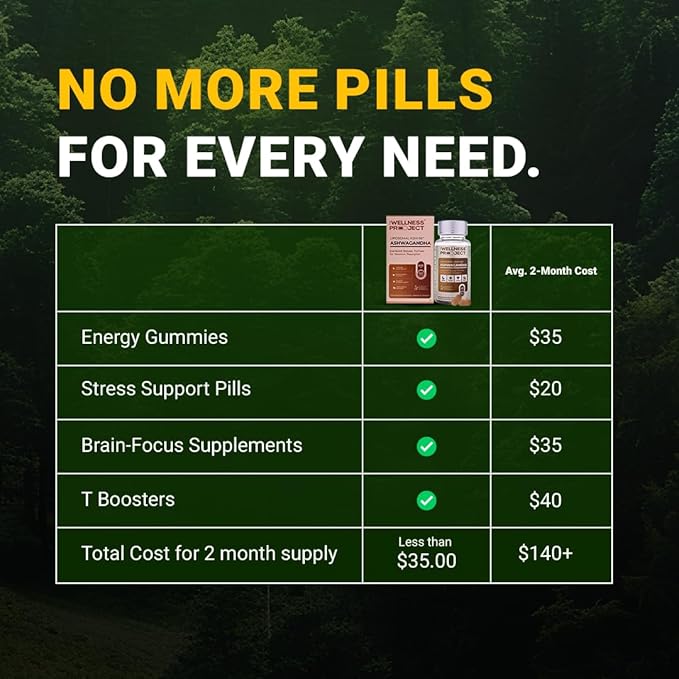 The Wellness Project (TWP Liposomal KSM-66® Ashwagandha 600mg (Root-only Extract) – 2-Month Supply | Supports Calm, Energy & Relaxation | Comes with Certificate of Analysis | Pack of 60 Tablets