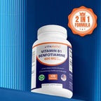 Vitamatic Benfotiamine 300mg + Vitamin B1 300 mg - 120 Vegetable Capsules - Made in the USA - Gluten Free - Non-GMO