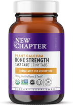New Chapter Calcium Supplement - Bone Strength Tiny Tabs Plant-Based USDA Organic Calcium with Magnesium, Vitamin D3+K2, for Bone Health & Joint Mobility, Heart Support, 905 mg dose - 240 Tiny Tabs