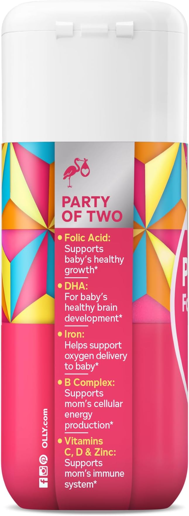 OLLY Ultra Strength Prenatal Multivitamin Softgels,Supports Healthy Growth,Brain Development,Iron,Folic Acid,DHA,Vitamins C,E,30 Day Supply-,60 Count (Pack of 2)