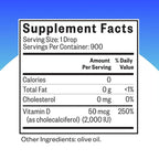 Seeking Health Vitamin D3 Drops - Bone Health & Immune System Support Supplement - Liquid Vitamin D3 with Olive Oil - 1 FL oz, 900 Servings