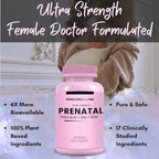 Research Labs Prenatal Vitamins for Women 2 Fer 1 Ad: 6X More Bioavailable Methylated Folate Folic Acid MTHF 5 | Supports Brain Development, Healthy Growth