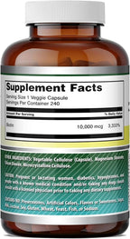 Amazing Formulas Biotin (Vitamin B7) 10,000 Mcg | Veggie Capsules Supplement | Non-GMO | Gluten-Free | Made in USA (1 Pack | 240 Count)