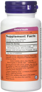 Now Foods Turmeric & Bromelain, 90 Vegetable Capsule (2 Pack)