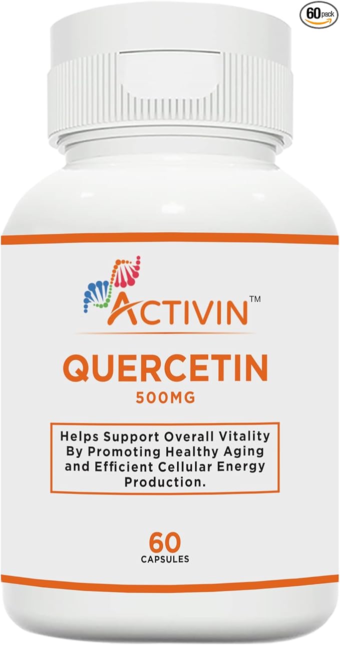 Quercetin 500mg Immune Support Supplement, Cellular Health, Heart Health, Antioxidant Support, Non-GMO, 60 Capsules