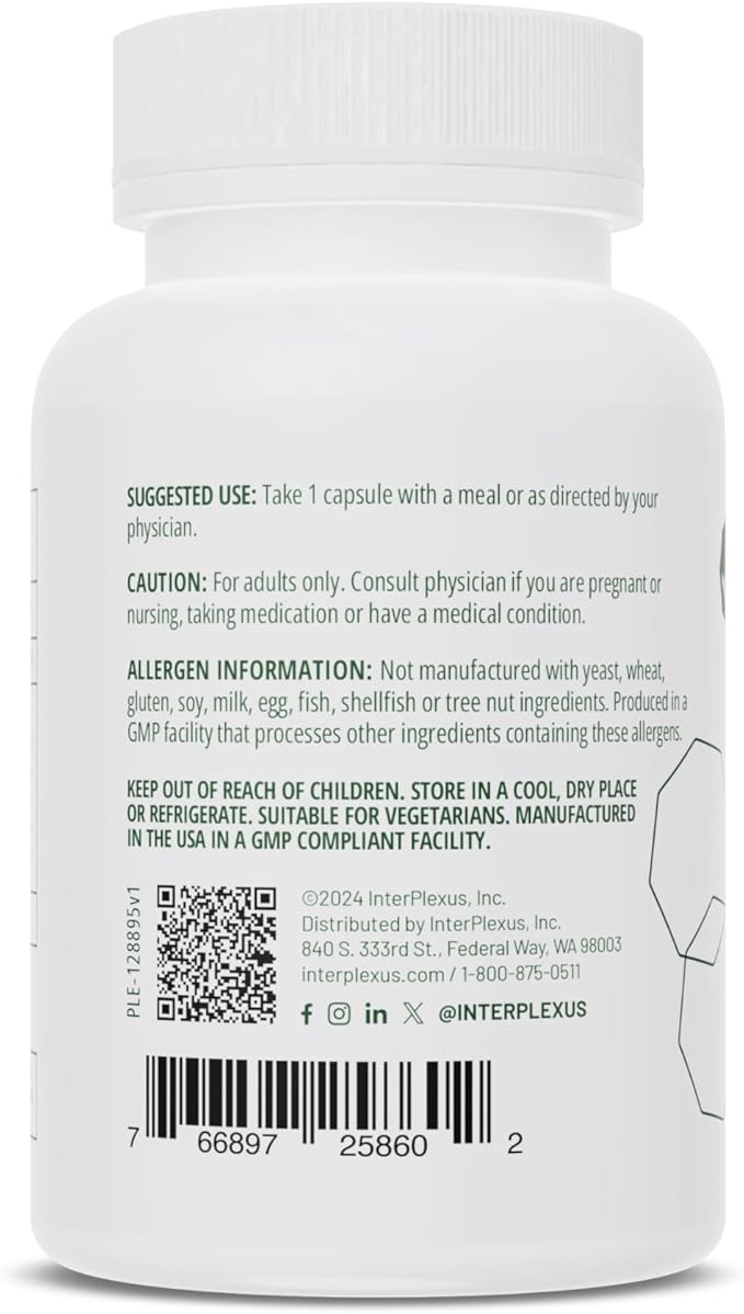 InterPlexus Mega-Polyzyme - Full Spectrum Vegetarian Digestive Enzymes with Bromelain for Gastrointestinal Support - Gluten Free, Dairy Free, Soy Free - 60 Capsules (60 Servings)