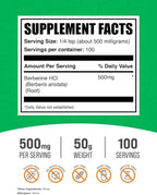 BulkSupplements.com Berberine HCl Powder - Berberine 500mg - Herbal Supplement - Fasting Supplement - Berberine Supplement - Digestive Enzymes (50 Grams - 1.8 oz)