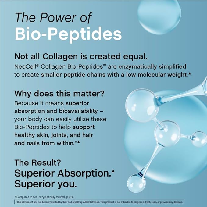 NeoCell Collagen Peptides Powder | 22oz | Super Hair, Skin, and Nails | Superior Absorption | Grassfed Protein Supplement | Advanced with 18 Essential Amino Acids