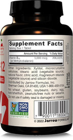 Jarrow Formulas Methyl Vitamin B12 5000 mcg - 60 Chewable Tablets, Naturally Fruit Flavored- B12 Vitamin, Brain Health & Metabolism - 60 Servings (Pack of 2)