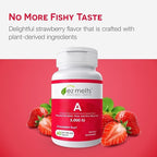EZ Melts Vitamin A - Skin, Eye & Bone Health Supplement - Supports Healthy Nervous System - No Artificial Flavors - Non-GMO & Vegan - Strawberry Blast - 120 Dissolvable Tablets (120 Servings)