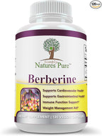 Simply Natures Pure Premium Berberine HCl 500mg - 120 Capsules - Cardiovascular Gastrointestinal Immune Support - Chromium Cinnamon