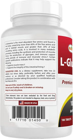 Best Naturals L-Glutamine 1000mg Fuel for Workout (Non-GMO) Tablets, 180 Count