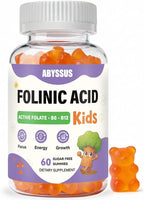 ABYSSUS Folinic Acid for Kids Gummies, Methylated B-Complex for Children, Maximum Absorption Supplement for Brain, Focus & Healthy Growth, Non-GMO, 60 Gummies