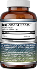 Amazing Formulas L Glutamine 1000 mg Tablets | Amino Acid Supplement for Men & Women | Non-GMO | Gluten Free (2 Pack, 120, Count)