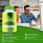 Mind Hero Supplement, All Natural Brain and Cognitive Capsules, Official Clarity and Focus Pills, 1 Month Supply (1 Pack)