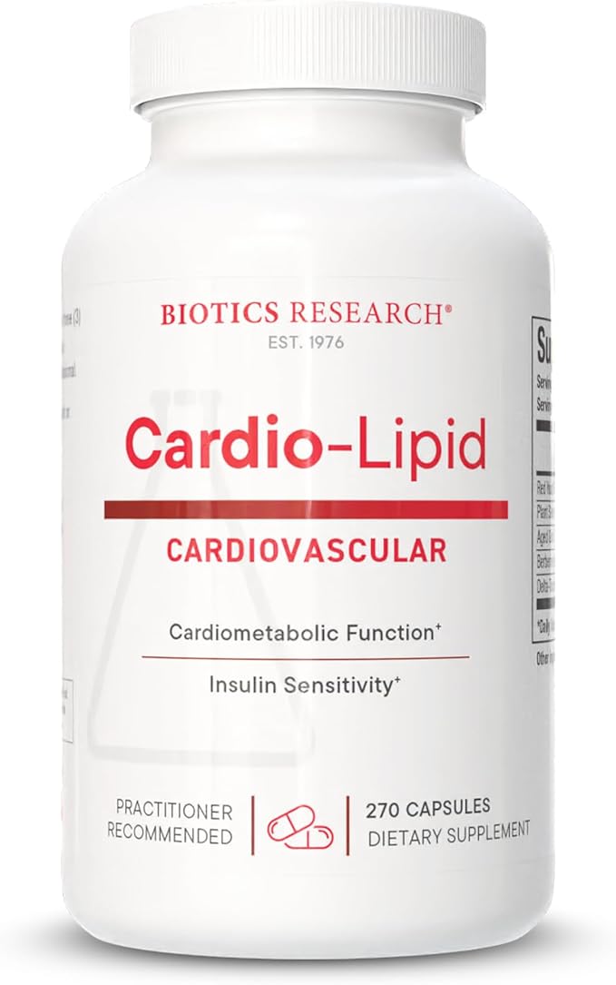 BIOTICS RESEARCH Cardio-Lipid™ - Professional-Grade Cardiovascular Support Formula - Featuring Red Yeast Rice, Phytosterols, Berberine, Garlic & Delta-Tocopherol - Formulated with Mark Houston, MD
