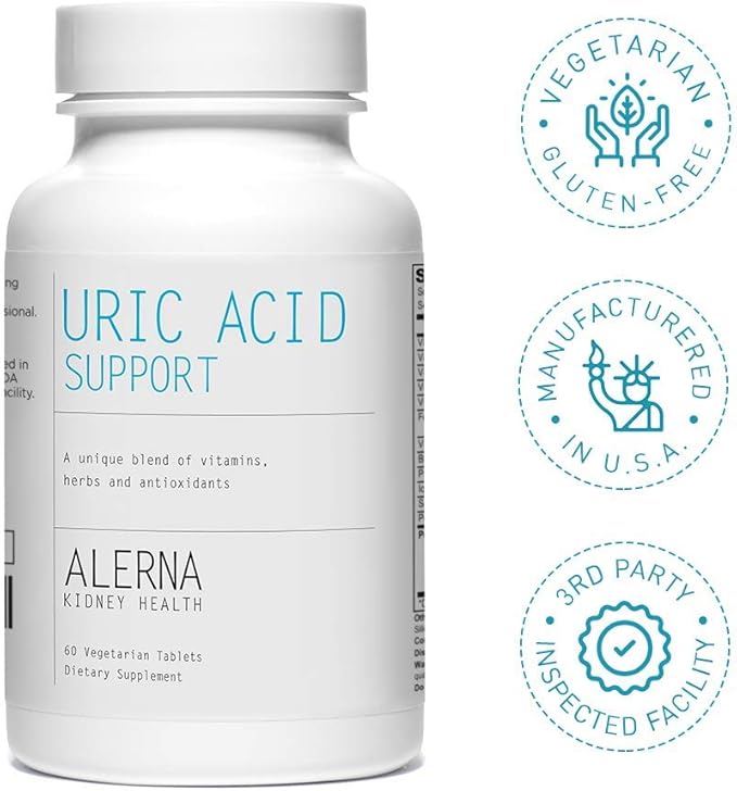 Uric Acid Support Supplement – Tart Cherry, Celery Seed, Turmeric, Quercetin – 60 Vegetarian Tablets (Pack of 3)