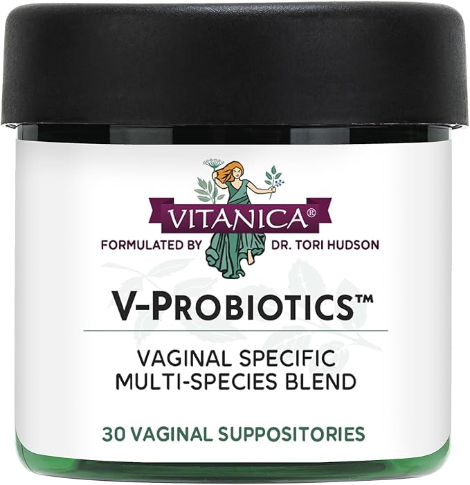 Vitanica Fresh V-Probiotics - Women's Probiotic for Vaginal Health - Contains Lactobacillus Gasseri - Free of Filler, Fragrances, Parabens, Preservatives & Artificial Colors - 30 Suppository Tablets
