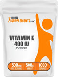 BulkSupplements.com Vitamin E 400 IU Powder - as D-Alpha Tocopherol, Vitamin E Supplements - Gluten Free, 500mg per Serving, 500g (1.1 lbs) (Pack of 1)