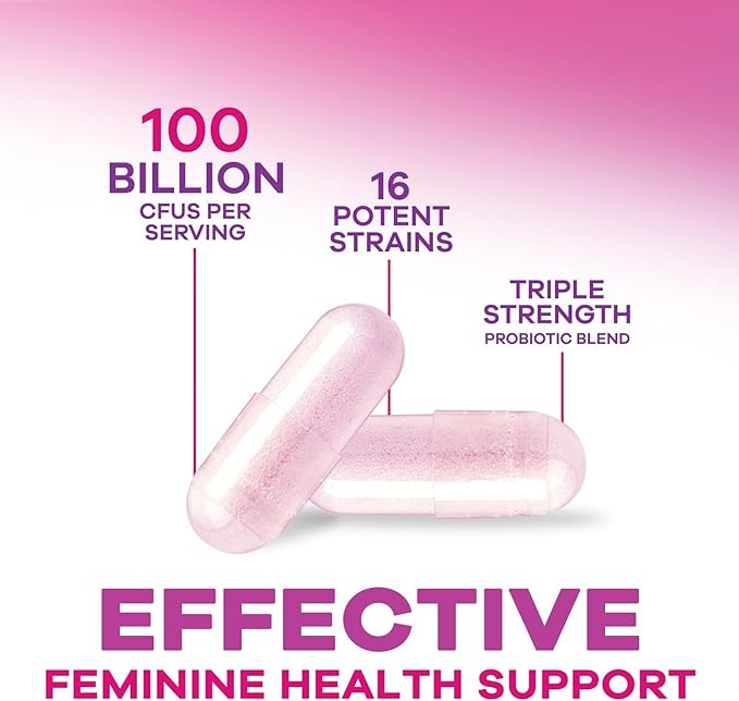 Probiotics for Women 100 Billion CFU Per Serving - 16 Unique Strains, Prebiotics Cranberry & Lactobacillus, PH Balance, Digestive & Gut Health, Vaginal & Immune Support Women's Probiotic, 120 Capsules