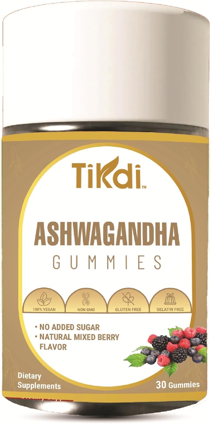 Ashwagandha Gummy - 30 Count - Mixed Berry, KSM-66, Vegan, Plant Based, Non-GMO, Gluten-Free, Gelatin Free, No Added Sugar