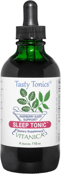 Vitanica Sleep Tonic, Natural Liquid Sleep Aid Supplement, Dr. Formulated, Relaxation and Calm Support for Adults, Stress Relief, Valerian Root, Lemon Balm, Passion Flower, Vegan, 4 Ounce