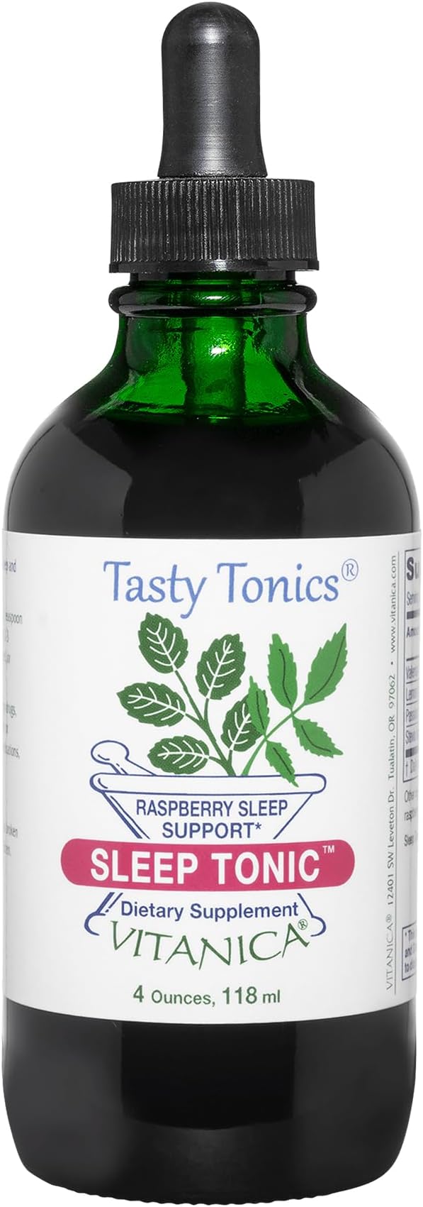 Vitanica Sleep Tonic, Natural Liquid Sleep Aid Supplement, Dr. Formulated, Relaxation and Calm Support for Adults, Stress Relief, Valerian Root, Lemon Balm, Passion Flower, Vegan, 4 Ounce