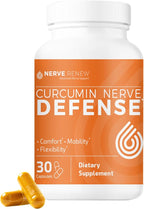 NERVE RENEW Curcumin Nerve Defense with Meriva Curcumin Phytosome for Complete Nerve Nourishment and Comfort - Optimized Curcumin with Black Pepper Extract - 30 Capsules