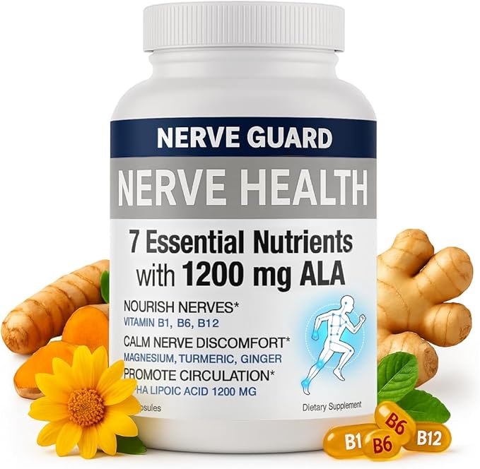 Nerve Supplement to Fortify Nerves – Doctor Formulated – Made in The USA – ALA, Vitamins B12, B6 & B1, Magnesium – 30 Capsules