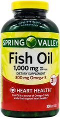 Spring Valley Fish Oil Softgels, 1000 mg, 300 Count Sticker Sticker
