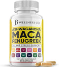 Ashwagandha Maca Root, Fenugreek Supplement with Tongkat Ali Ginseng - Assists with Mood & Thyroid Health - 60 Count