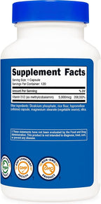 Nutricost Vitamin B12 (Methylcobalamin) 5000mcg, 120 Capsules - Vegetarian Caps, Non-GMO, Gluten Free B12 Supplement
