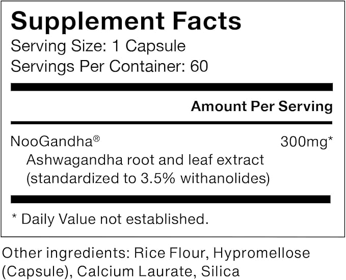 Momentous Ashwagandha Supplement - 300 mg NooGandha Ashwagandha Extract - Cognitive Performance, Alertness, & Focus Support - NSF Certified for Sport - Vegan - GMO- & Gluten-Free - 60 Servings